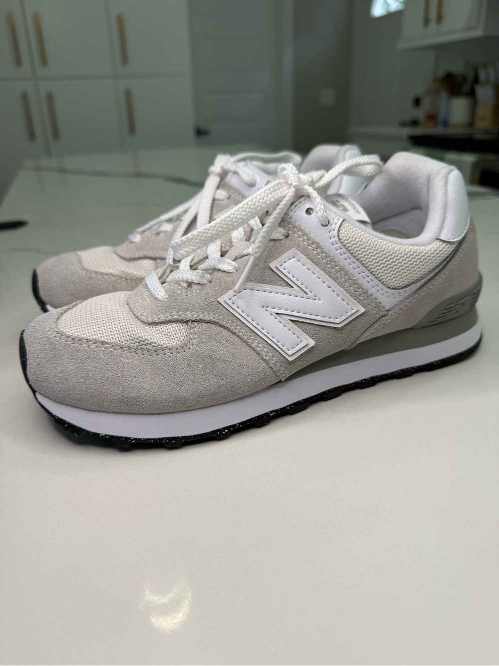New Balance 574 Core Grey White Women's Size 8.5 WL574EVW (No Insoles)